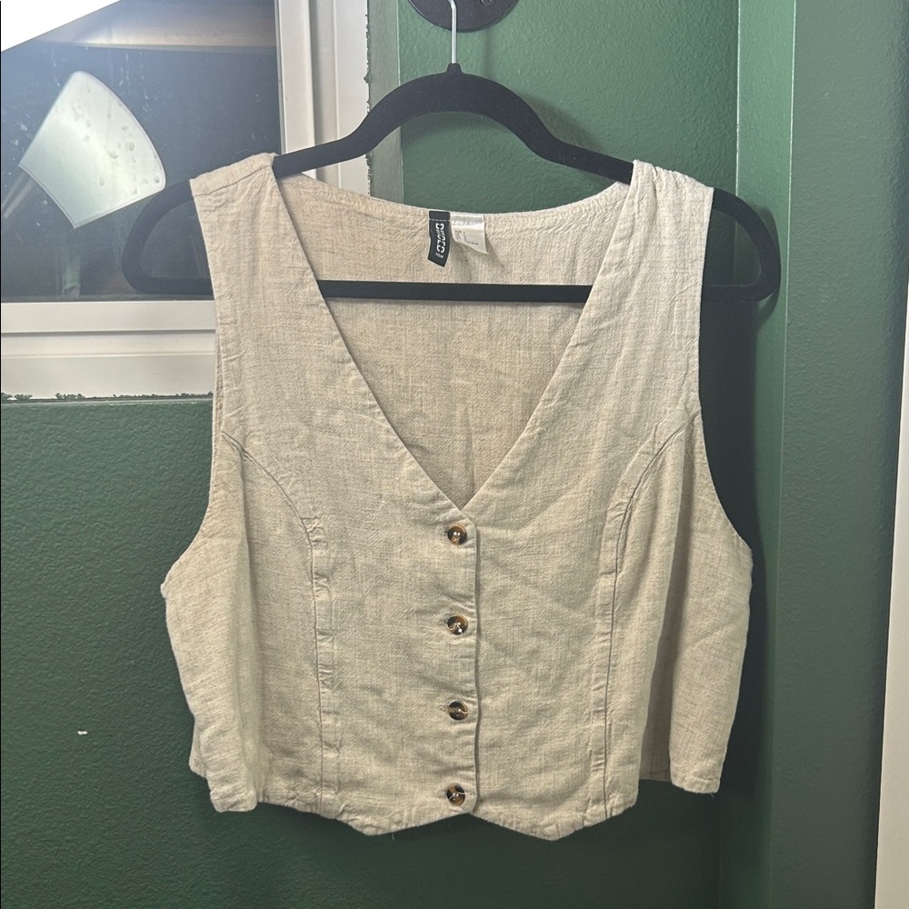 H&M Cream Button-Front Blouse
